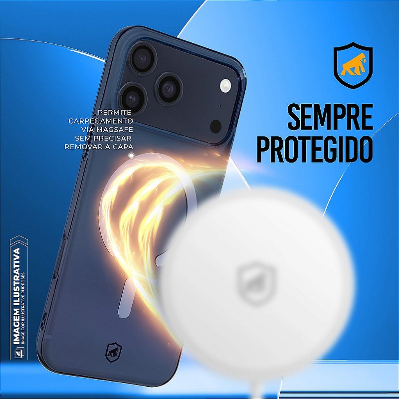 Capa para iPhone 18 Pro Max - Crystal Slim Magsafe - NÃO AMARELA - Azul - Gshield