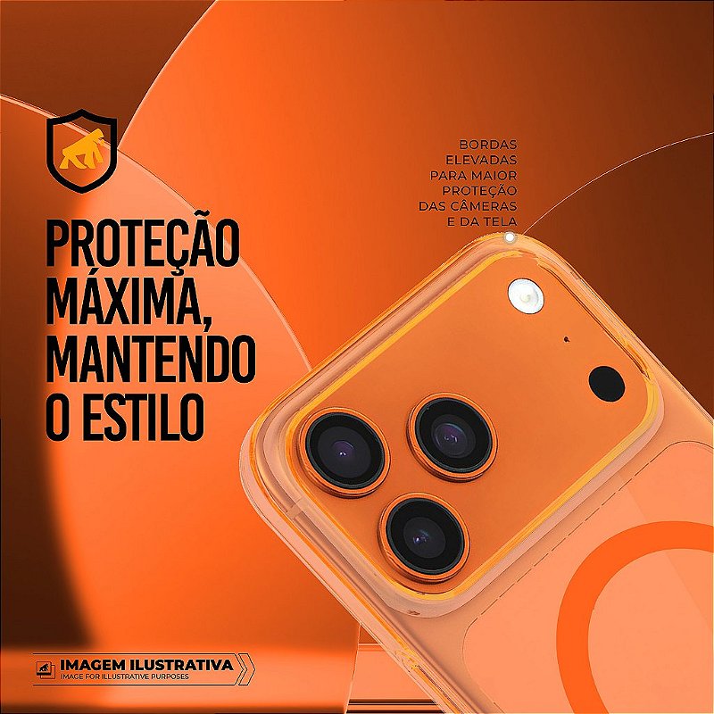 Capa para iPhone 18 Pro Max - Crystal Slim Magsafe - NÃO AMARELA - Laranja - Gshield