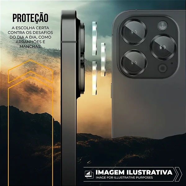 Protetor de Lente para iPhone 18 Pro - Survivor - Transparente com molde aplicador - Frame para câmera - Gshield