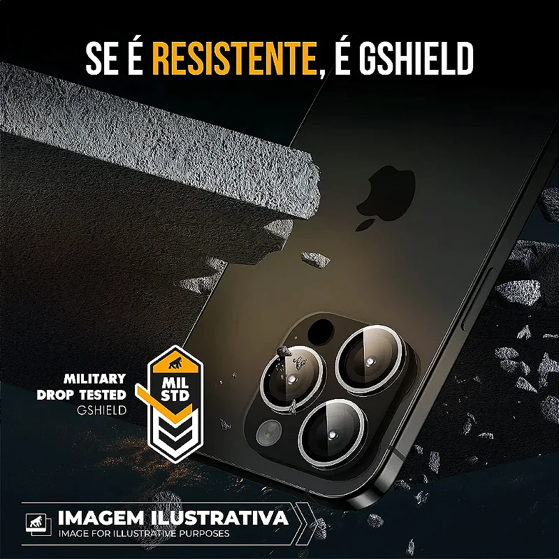 Protetor de Lente para iPhone 18 Pro - Survivor - Transparente com molde aplicador - Frame para câmera - Gshield