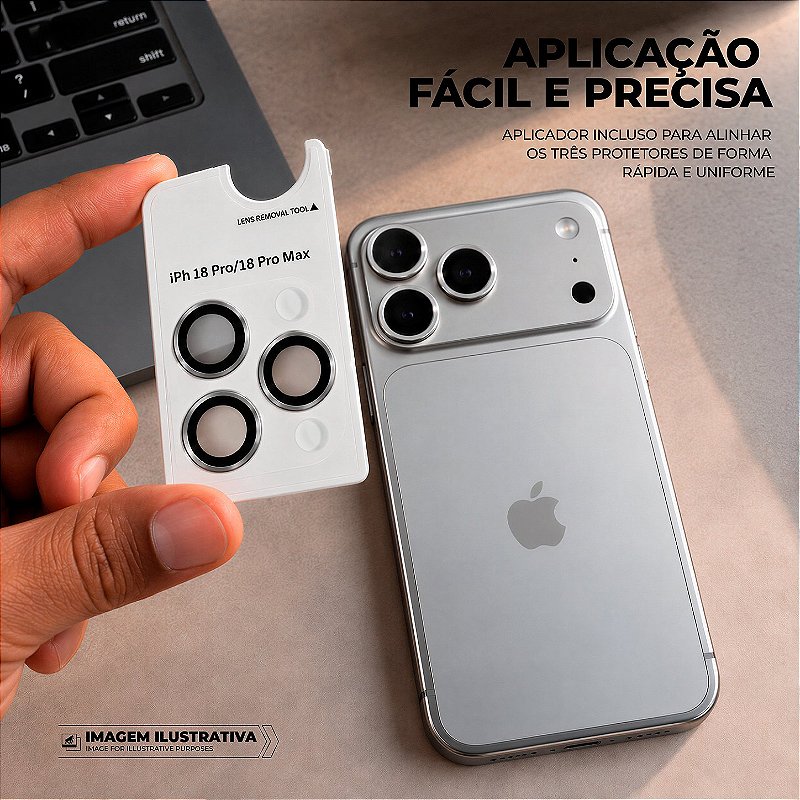 Protetor de Lente Dinamic para iPhone 18 Pro / 18 Pro Max - Cinza - Gshield - foto 4