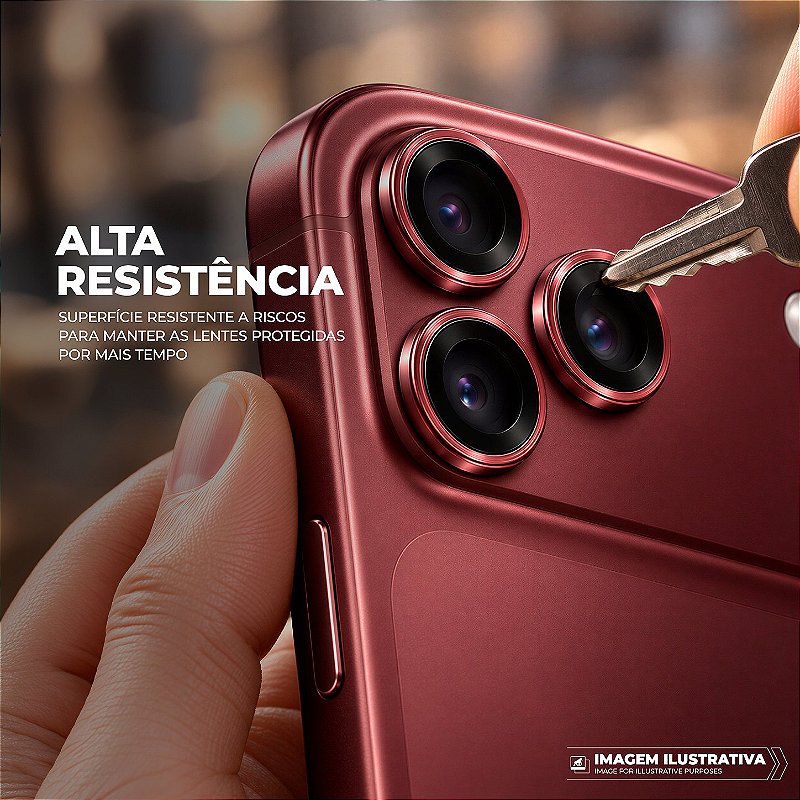 Protetor de Lente Dinamic Slim para iPhone 18 Pro / 18 Pro Max - Bordô - Gshield - foto 7