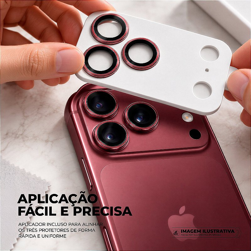 Protetor de Lente Dinamic Slim para iPhone 18 Pro / 18 Pro Max - Bordô - Gshield - foto 4