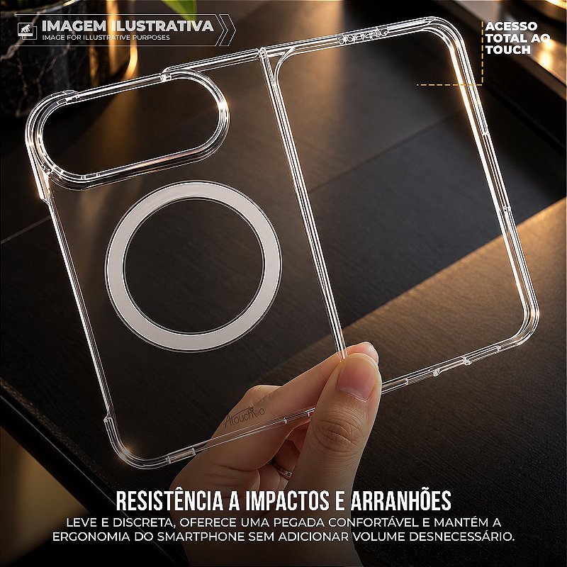 Capa Transparente Slim Anti-impacto com Visual Cristalino e Magsafe Integrado - iPhone Duo - Antishock - foto 4