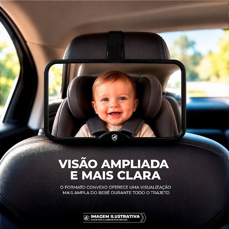 Kit Retrovisor Infantil Flex Baby View + Suporte Veicular para Banco Traseiro com Rotação 360° Survivor - Gshield - foto 4