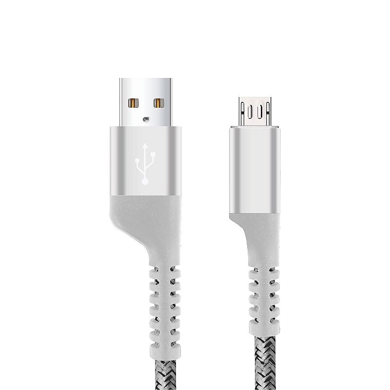 Cabo Lightning / USB-A | Micro USB -A |Tipo C / USB-A 1M Nylon Trançado, Carregamento Rápido 3A e Transferência de Dados 480Mbps - Branco - Fish Kevlar - foto 3