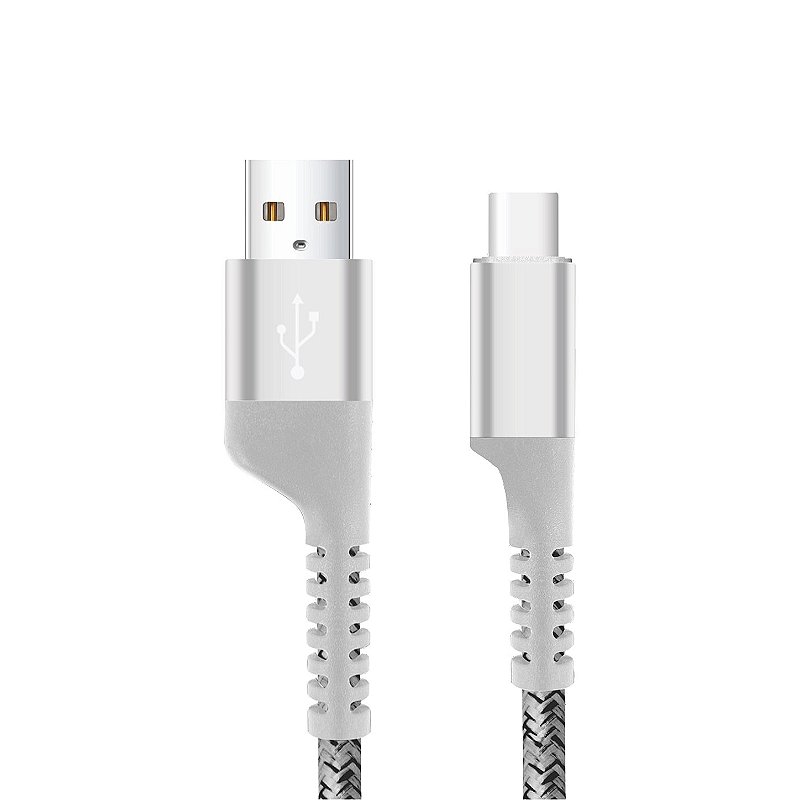 Cabo Lightning / USB-A | Micro USB -A |Tipo C / USB-A 1M Nylon Trançado, Carregamento Rápido 3A e Transferência de Dados 480Mbps - Branco - Fish Kevlar - foto 2