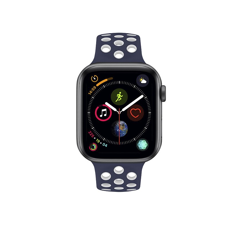 Pulseira para Apple Watch 42 / 44 / 45MM Armor Running - Azul escuro e branco - Gshield