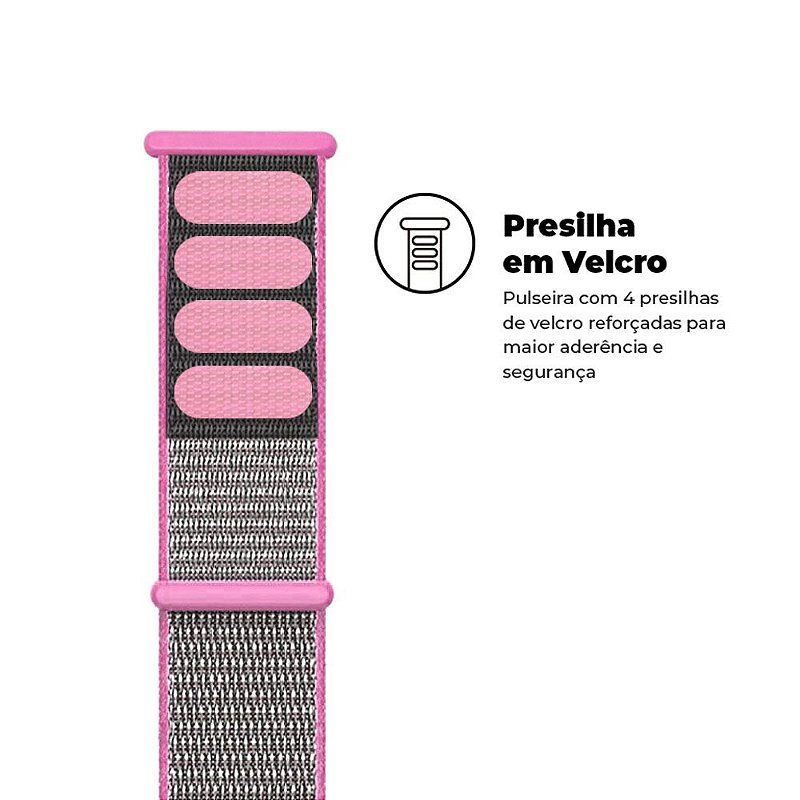 Pulseira para Apple Watch 42 / 44 / 45 / 49MM Ballistic - Rosa - Gshield