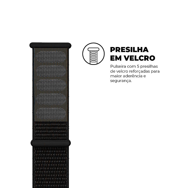 Pulseira para Apple Watch 42 / 44 / 45 / 49 MM Ballistic - Preta - Gshield