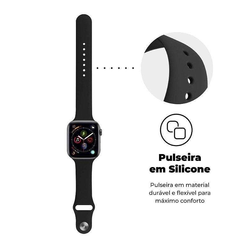 Pulseira para Apple Watch 42 / 44 / 45MM Ultra Fit - Preta - GShield