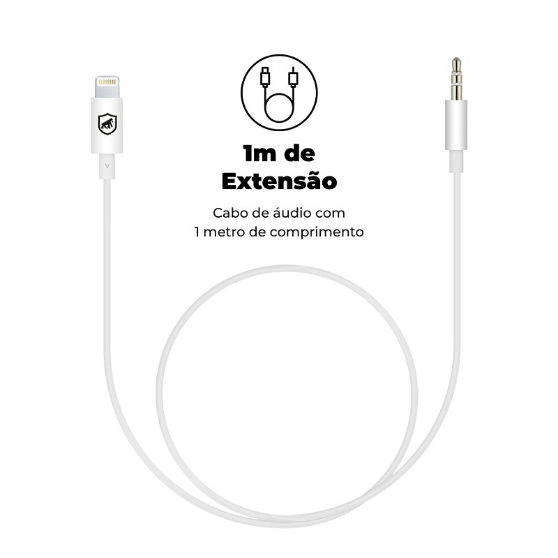 Cabo Auxiliar P2 para iPhone / P2 - Lightning - Gshield - foto 3
