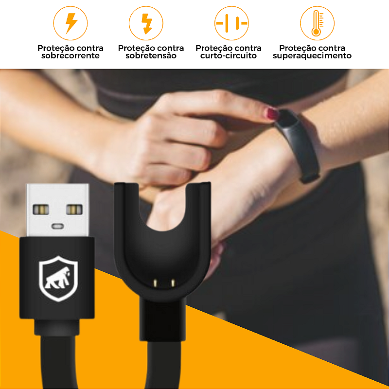 Carregador USB para Xiaomi Mi Band 2 e Mi Band 3 - GShield