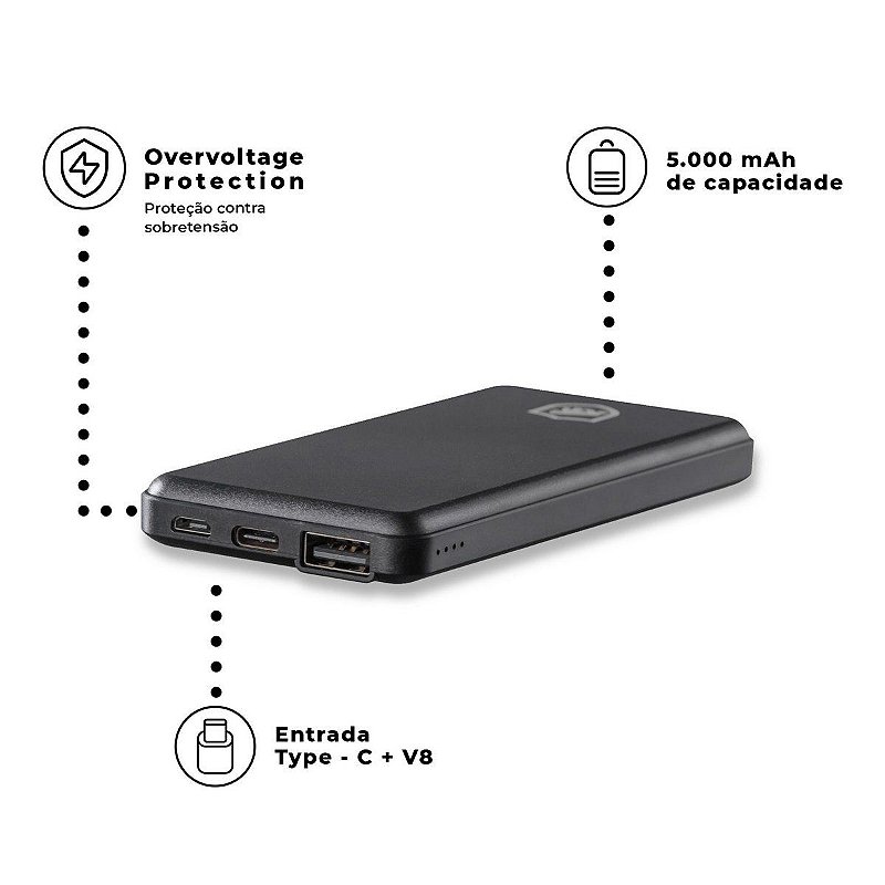 Carregador Portátil Powerfit - 5.000mAh - Gshield - foto 3
