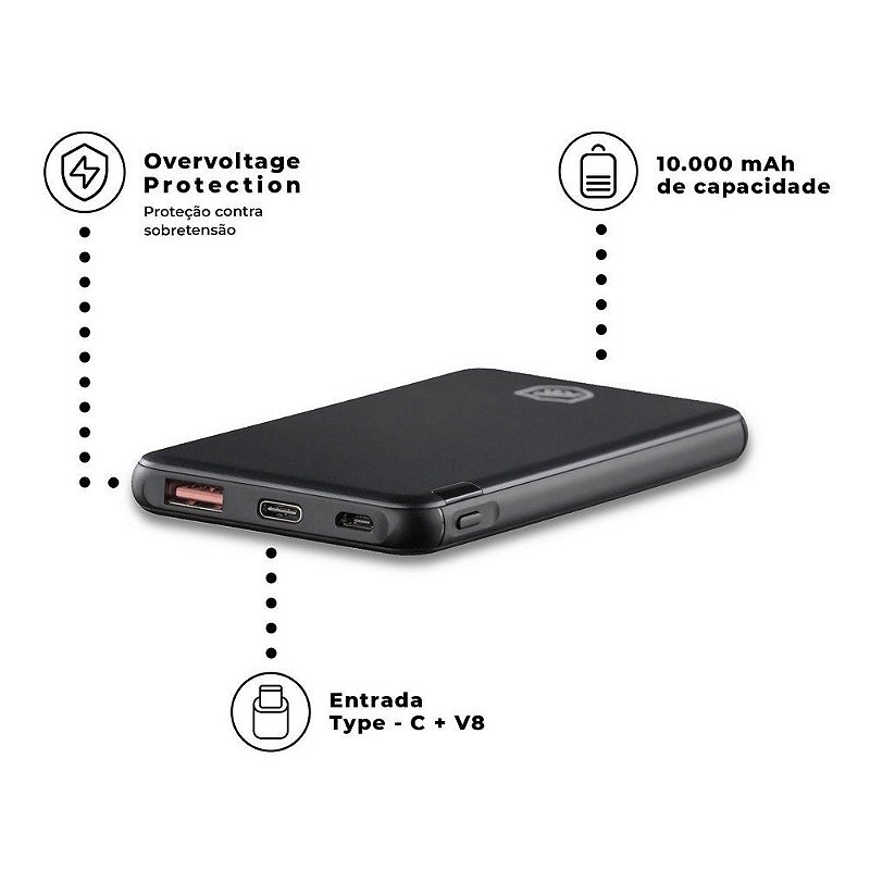 Carregador Portátil Powerfast - 10.000mAh - Gshield