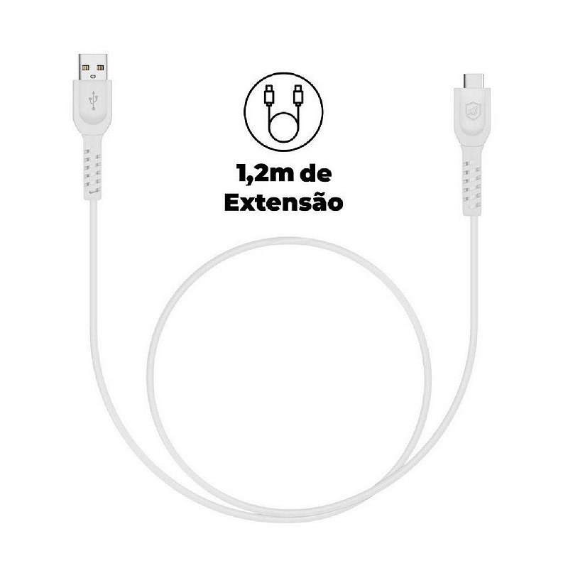 Kit Carregador Turbo Triplo + Cabo Dual Shock Micro USB V8 Branco - Gshield