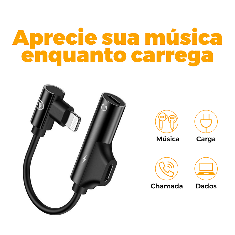 Adaptador Lightning Dinamic com Entrada para Carregamento - Preto - Gshield - foto 2