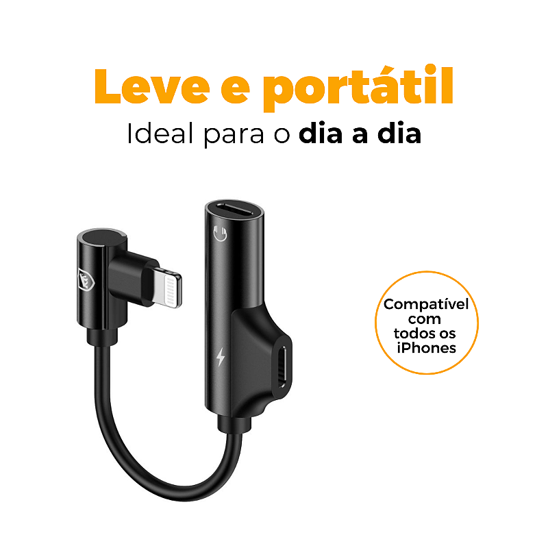 Adaptador Lightning Dinamic com Entrada para Carregamento - Preto - Gshield - foto 4
