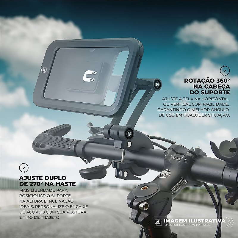 Suporte para Moto, Bicicleta, Bike - à prova d'água e com rotação 360º - Dual Tech - Pequenos Defeitos -Gshield - foto 3