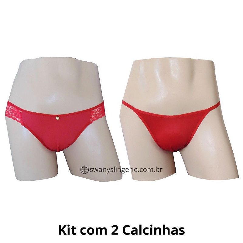 Kit 2 Calcinhas para Homem em Microfibra e Renda