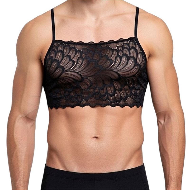 Sutiã Top Masculino de Renda