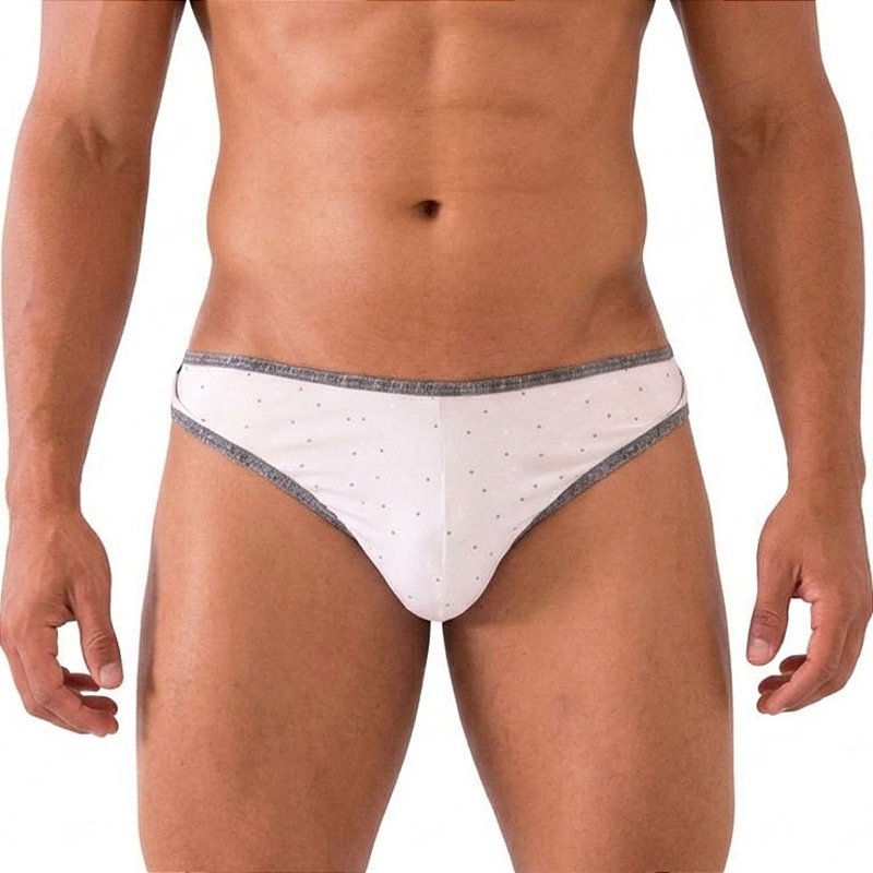 Calcinha Masculina Caleçon em Renda e Malha Estampada