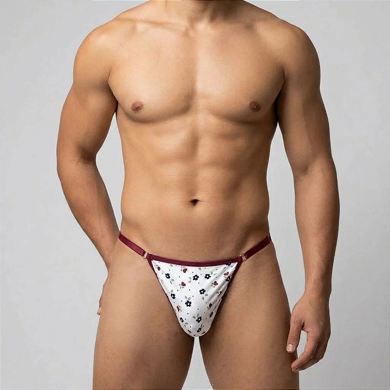 Calcinha Masculina Fio Dental String em Microfibra Estampada John