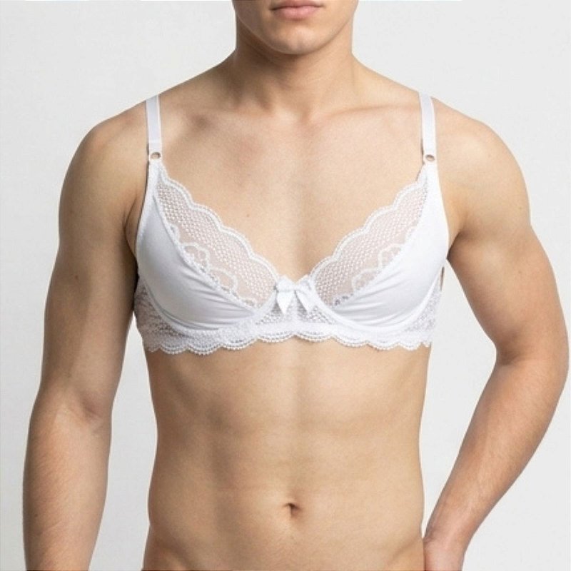 Sutiã Masculino Alex de Malha e Renda