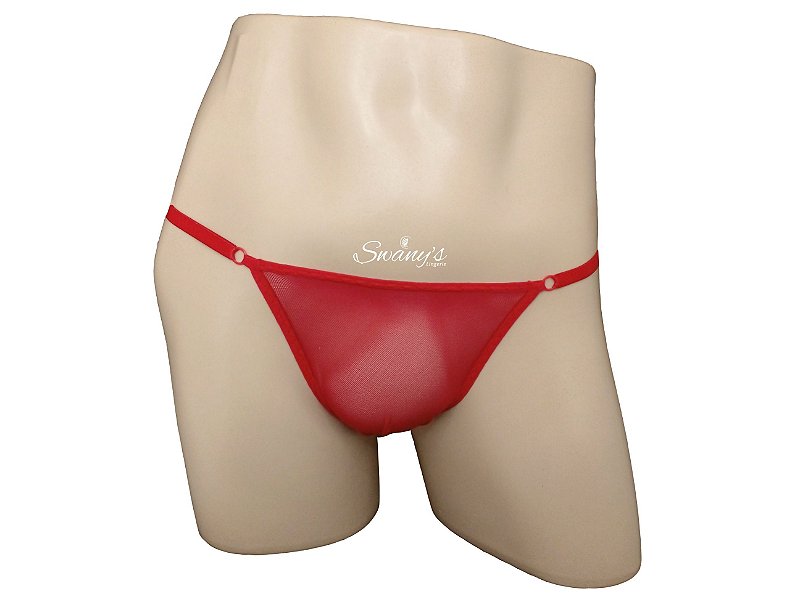 Calcinha Masculina Fio Dental de Tule Robert