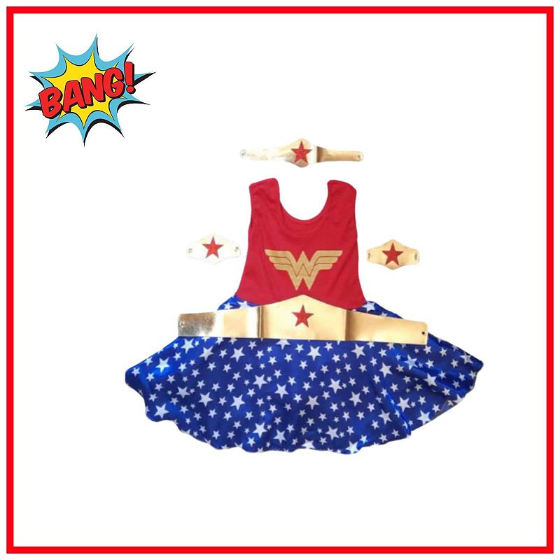 Fantasia Infantil Mulher Maravilha Perollas Kids