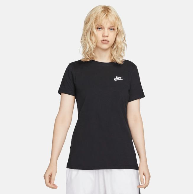 Camiseta Nike Basic Club Feminina Preta - Marathon Artigos Esportivos