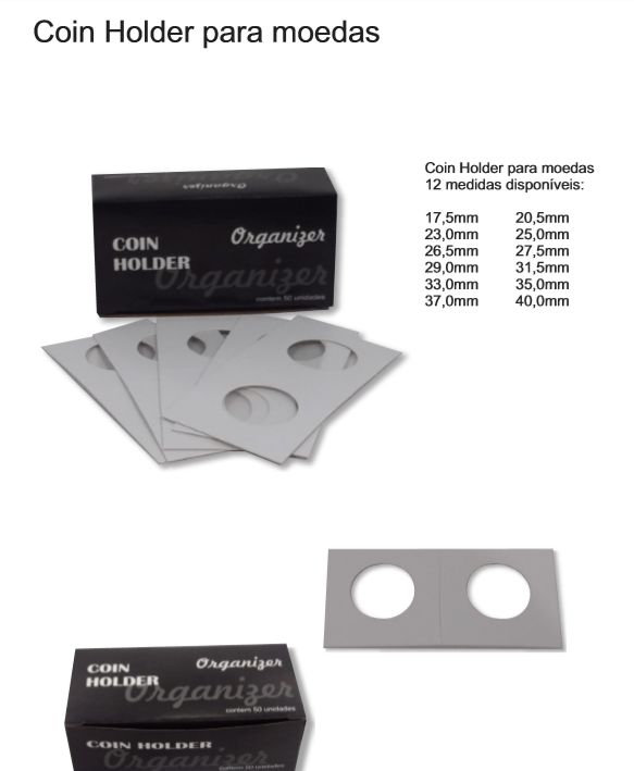 Coin Holder 37mm Caixa com 50 unidades. - MoedaRara Numismática