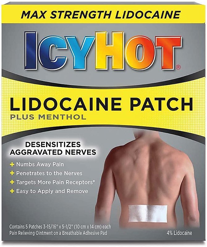 Icy Hot Lidocaine Patch Plus Menthol Consumos da Martina