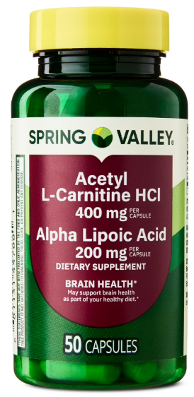 spring valley l-carnitine Spring Valley Acetyl L-Carnitine HCI 400 mg + Alpha Lipoic Acid 200 mg