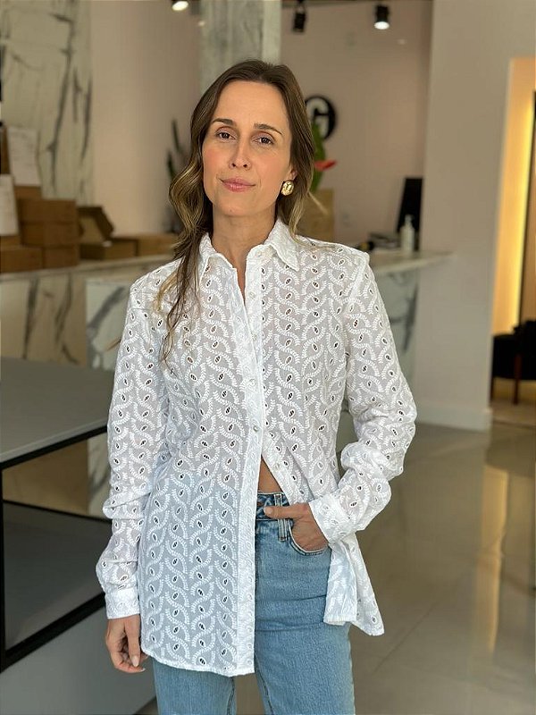 Camisa Feminina Laise Bordada Compre Online Guilhermina de Paula