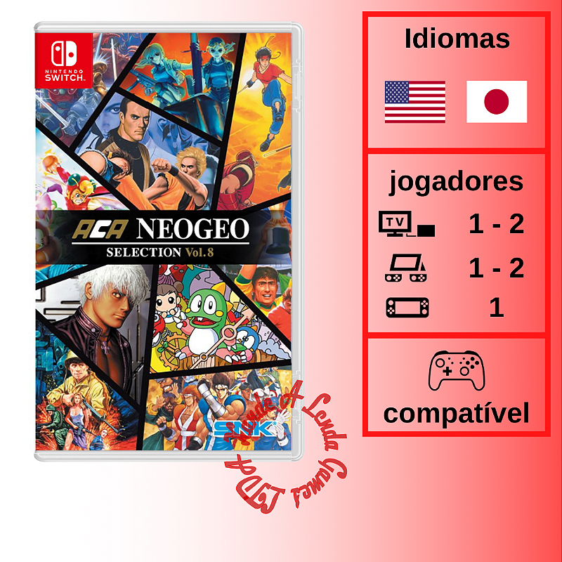 アケアカNEOGEO SELECTION Vol.7 & Vol.8セット Aca Neogeo Selection Vol 7 Switch Midia Fisica | MercadoLivre