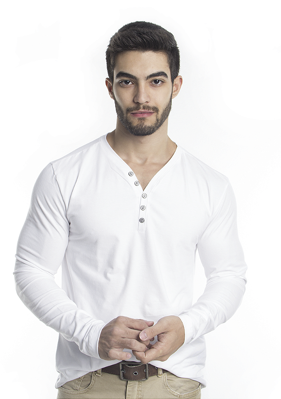 Camisa manga longa masculina branca Clearance