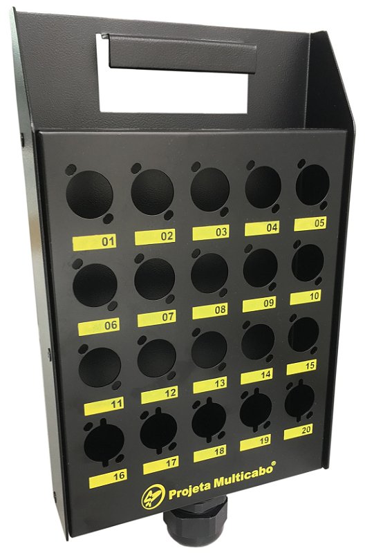 CAIXA MULTICANAL 20 CANAIS VAZIA + 1 PRENSA CABO