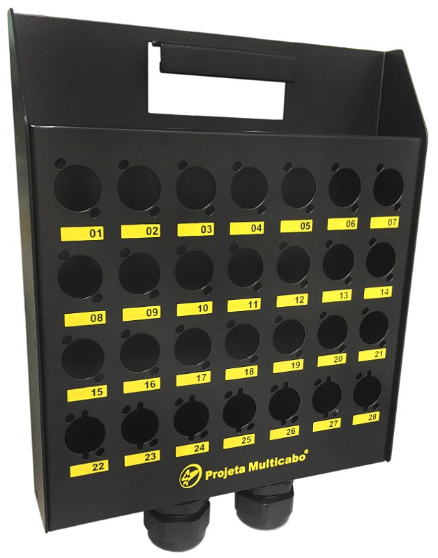 CAIXA MULTICANAL 28 CANAIS VAZIA + 2 PRENSA CABO