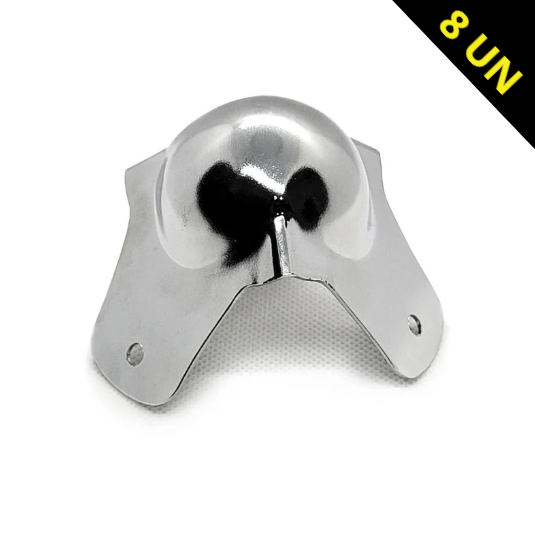 CANTO BOLA MÉDIO CROMADO - KIT 8 UNIDADES