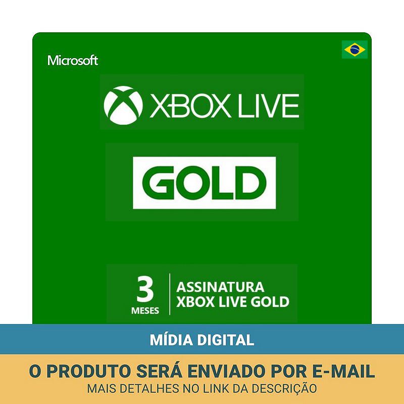 Cartão Xbox Live Gold 3 meses - Microsoft - KOUT GAMES STORE