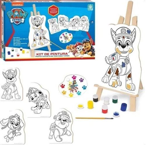 Jogo Infantil Brinquedo Kit Pintura Patrulha Canina - Nig - Kit de