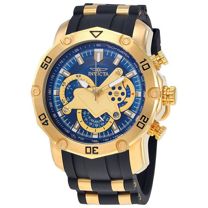 Relógio INVICTA 23426 Pro Diver 50mm Banhado a Ouro 18k cronógrafo