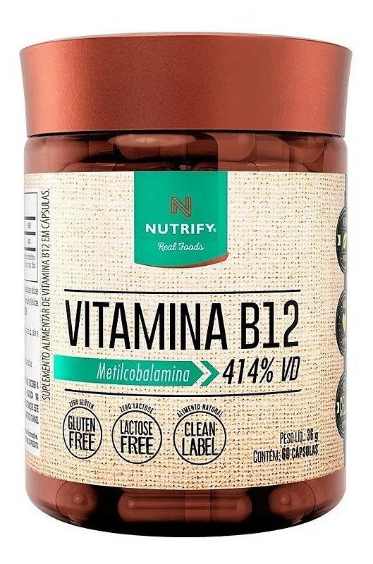Vitamina B12 Metilcobalamina 414 60caps Nutrify Original Nf Boa