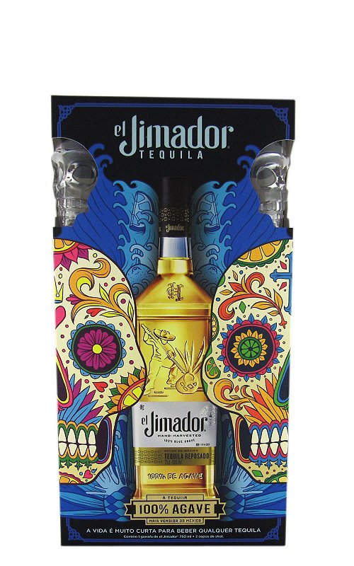 Kit Tequila El Jimador Reposado 750ml c/ 2 copos Espaço Prime Bebidas