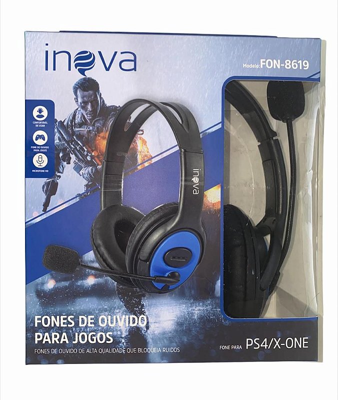 FONE DE OUVIDO PARA CONSOLE PS4/XBOX ONE INOVA FON-8619 - Mais Eletrônicos  - Distribuidora