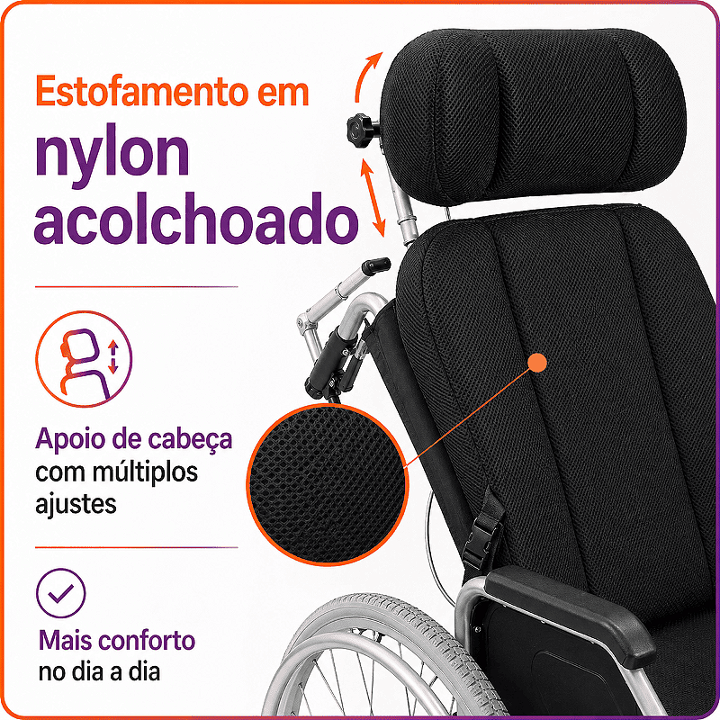 Cadeira De Rodas Reclinável Tetra D700 Até 130kg - Dellamed