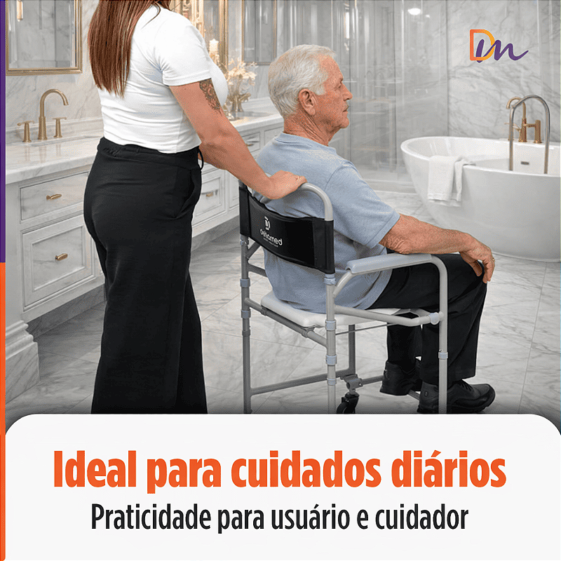 Cadeira Para Banho Higiénica Dobrável Até 100kg D30 - Dellamed