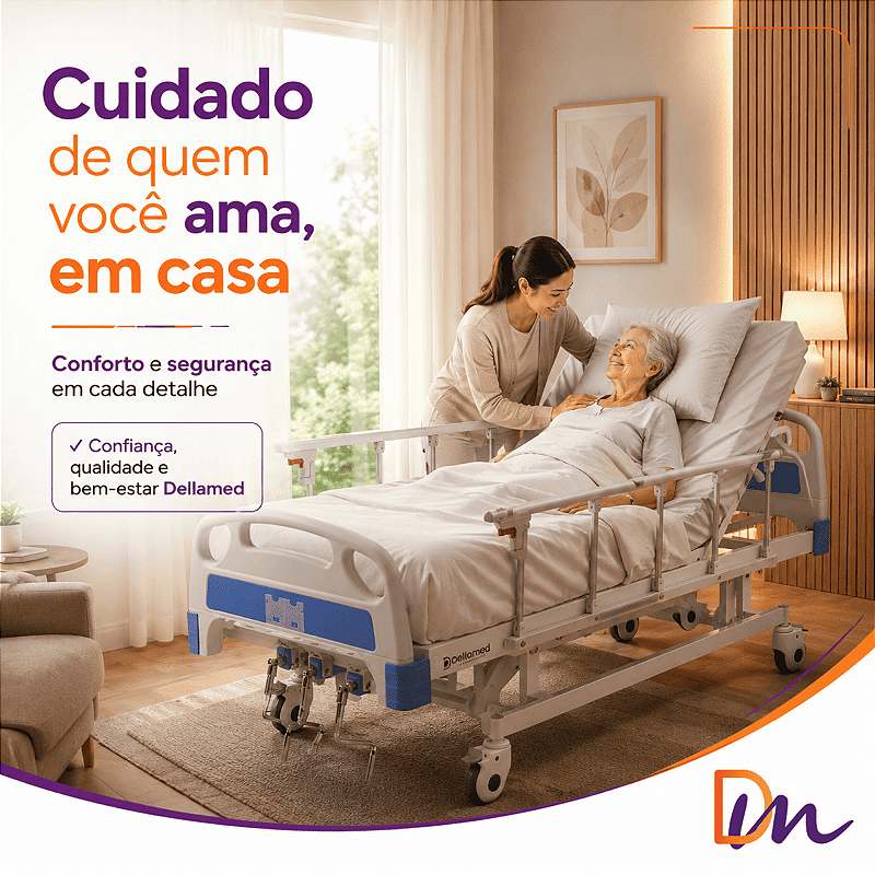 Cama Hospitalar Manual 3 Movimentos DX3 Dellamed 200 kg