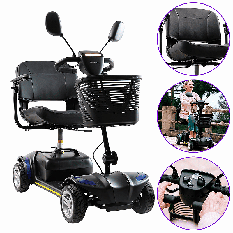 Scooter Elétrica Preta Modelo LB Ligth Até 136 Kg - Dellamed